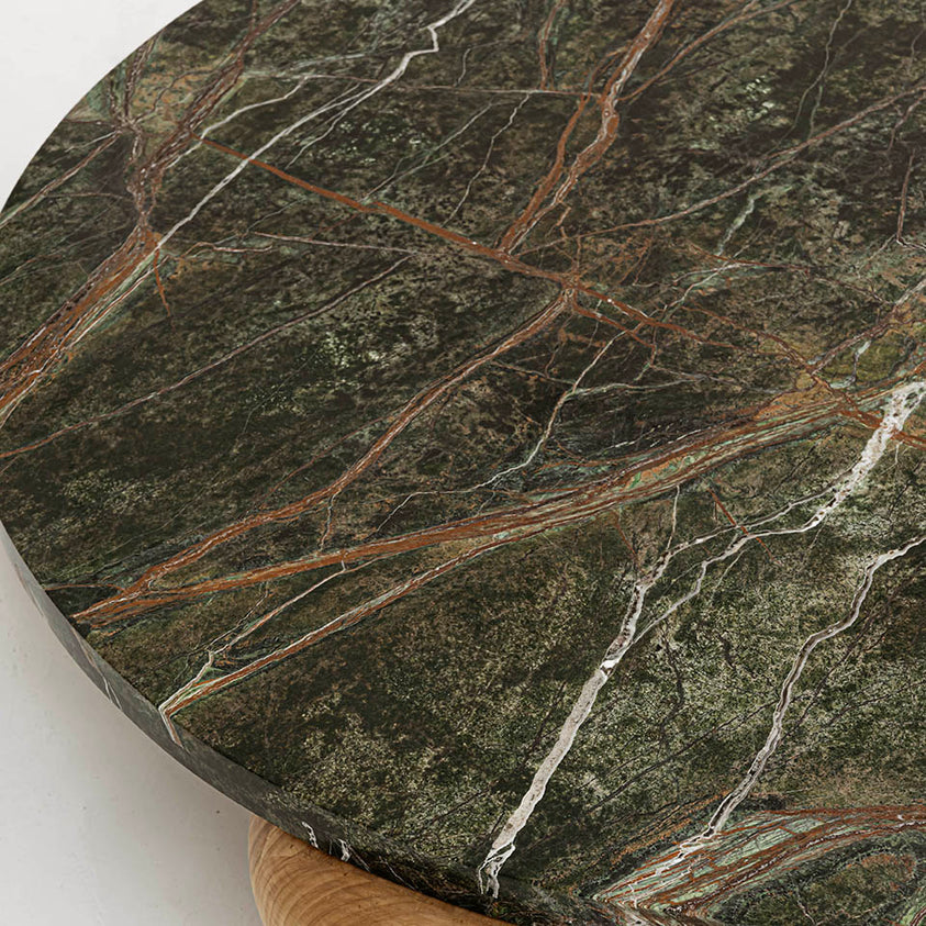 MARBLE & WOOD DONUT COFFEE TABLE