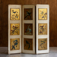 Vintage Bird and Flowers Folding Screen