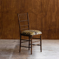 Vintage Tiffany-Style Chair with Leopard Upholstery