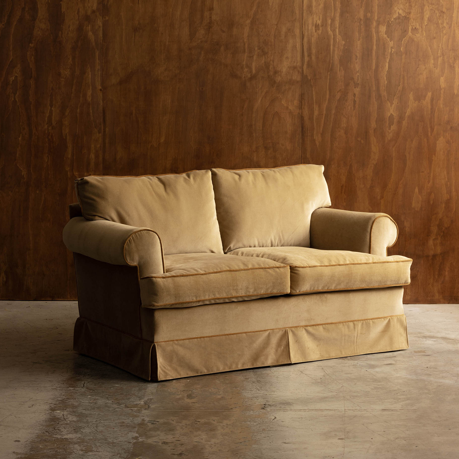 Vintage Slipcovered Two-Seat Sofa