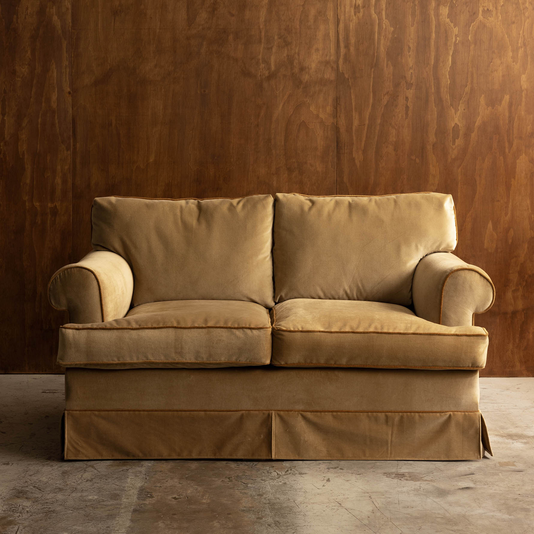 Vintage Slipcovered Two-Seat Sofa