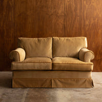 Vintage Slipcovered Two-Seat Sofa