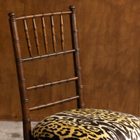 Vintage Tiffany-Style Chair with Leopard Upholstery