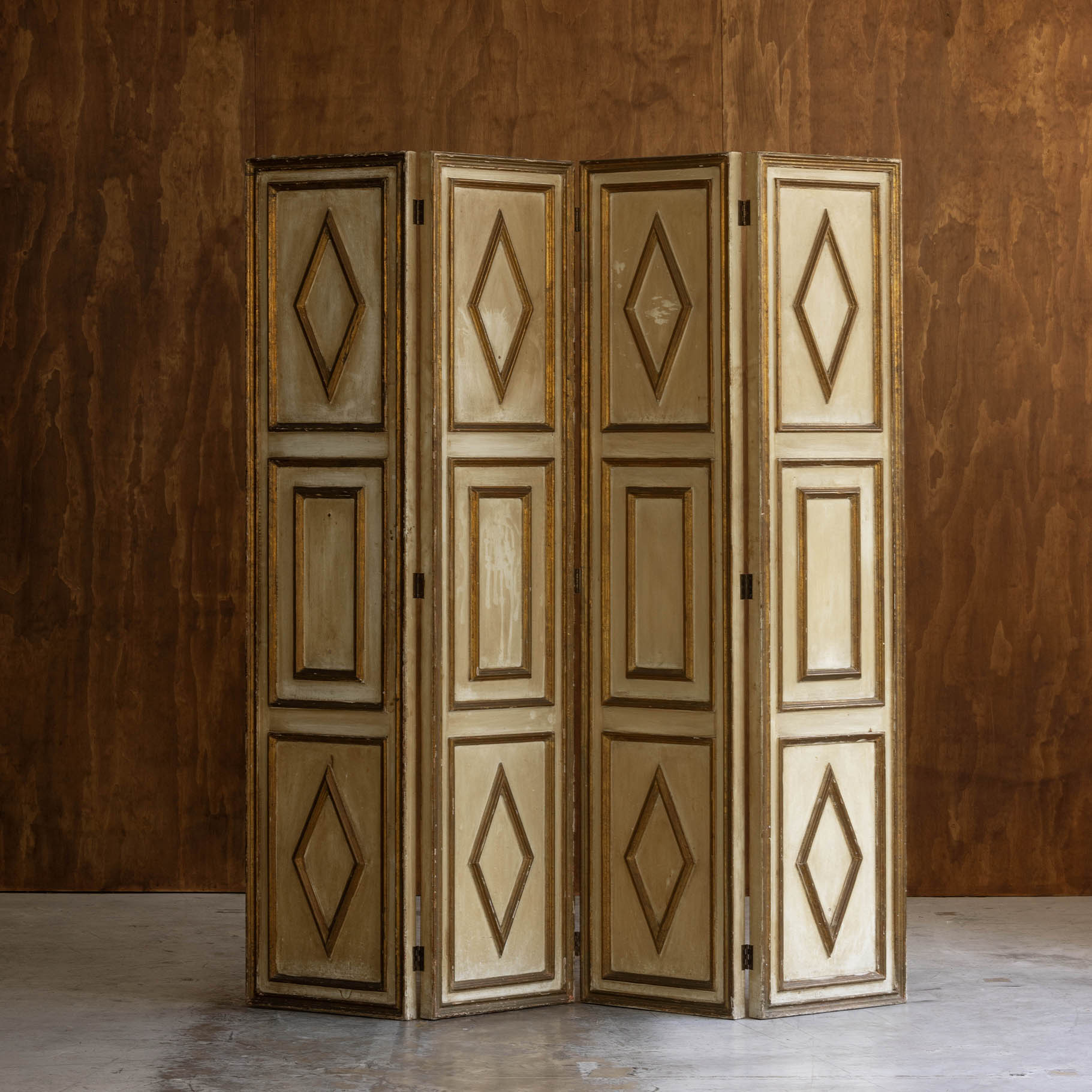 Vintage Bird and Flowers Folding Screen