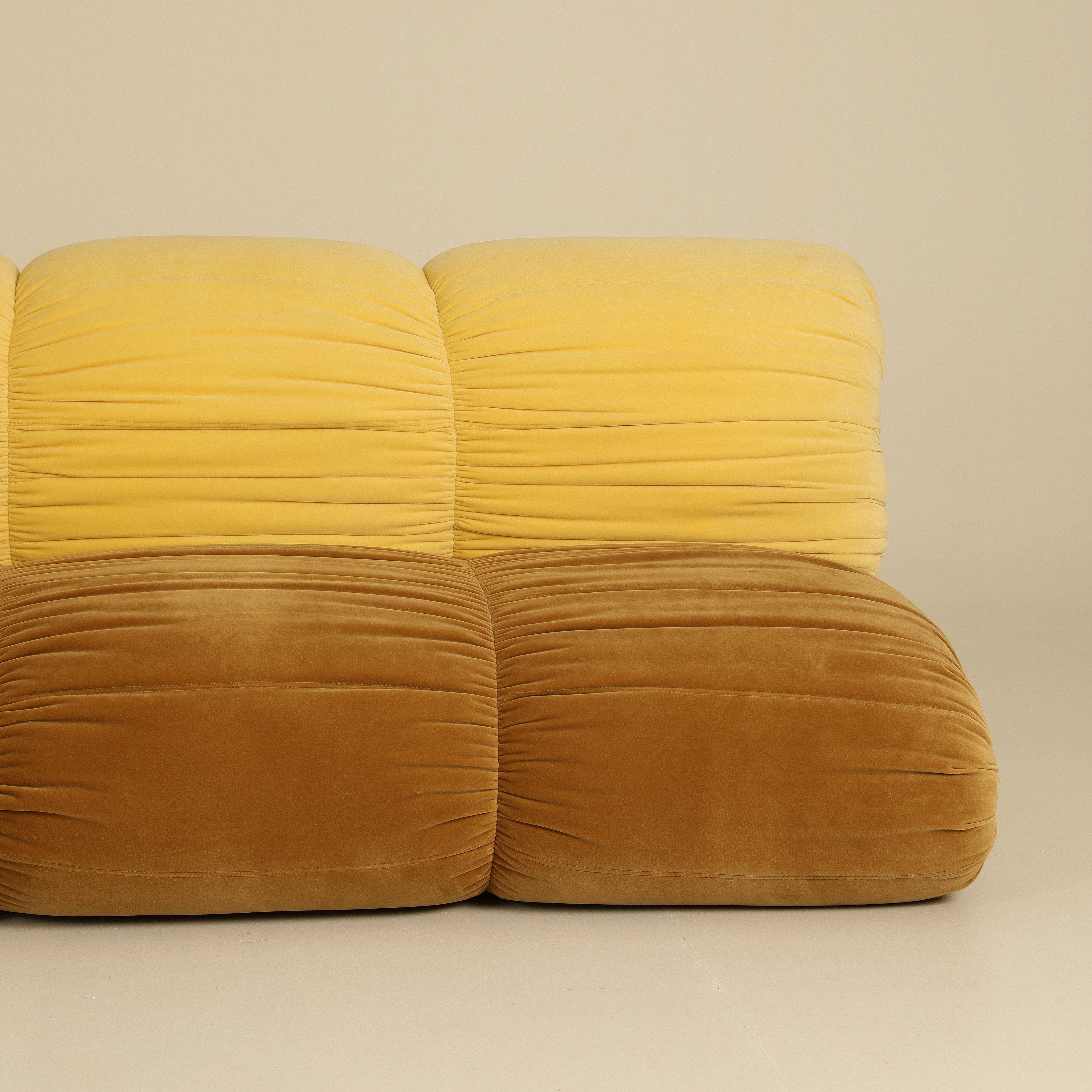 TWO-TONE PLEATED SOFA