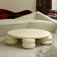 DONUT COFFEE TABLE IN BUTTERMILK HIGH GLOSS FINISH