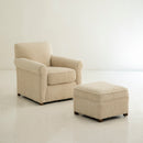 Vintage Armchair & Ottoman Set