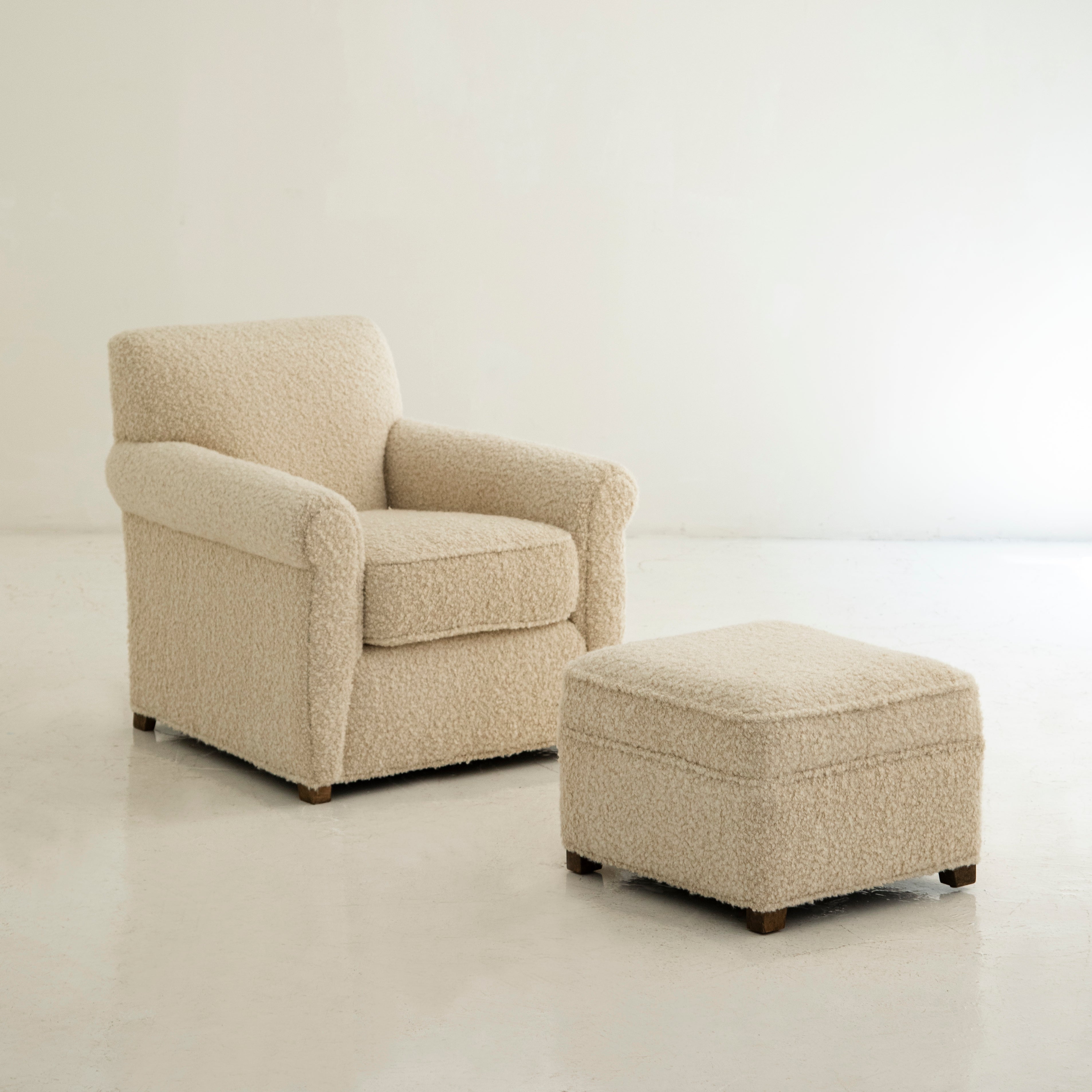 Vintage Armchair & Ottoman Set