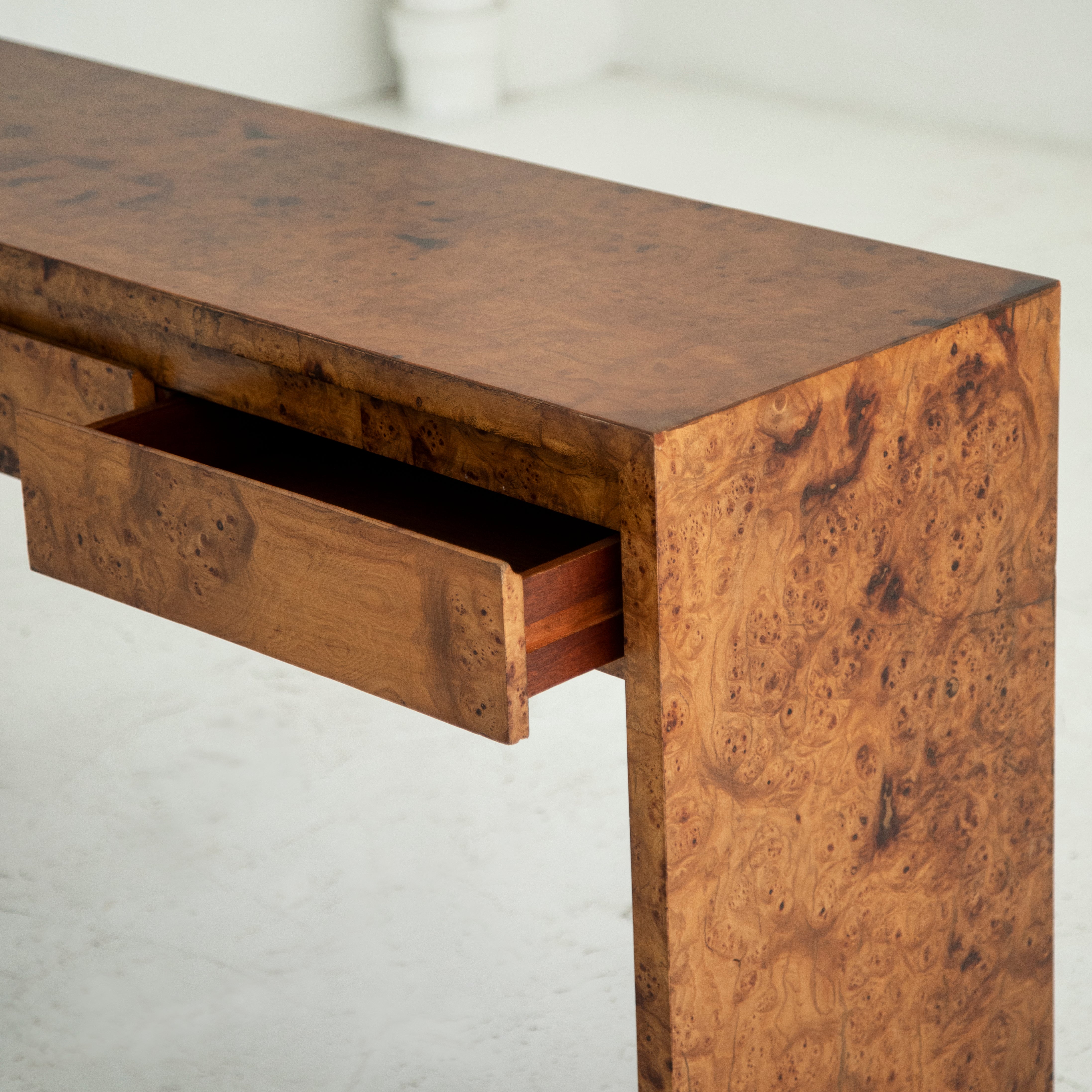 Vintage Burl Wood Console