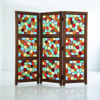Vintage Stained Glass Screen