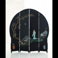 Vintage Hand-Painted Folding Screen