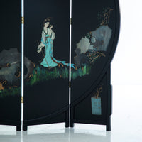 Vintage Hand-Painted Folding Screen