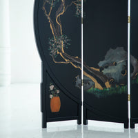 Vintage Hand-Painted Folding Screen