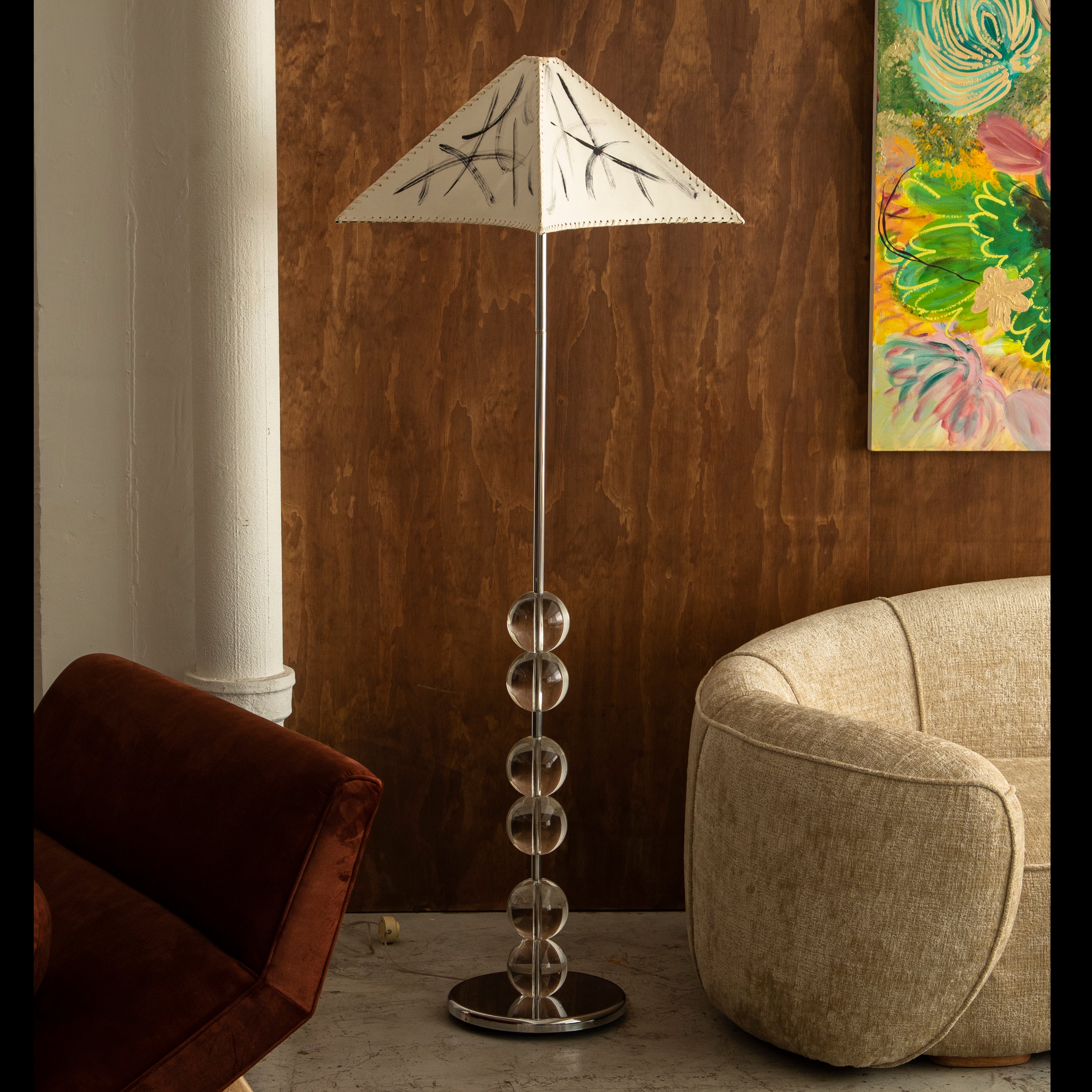 Vintage Crystal Floor Lamp