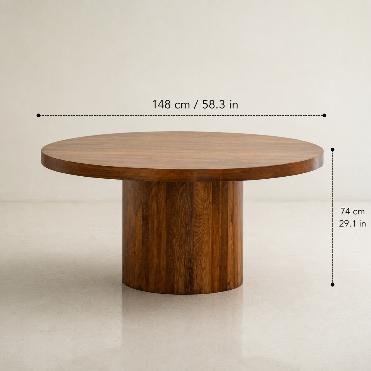 Vintage Round Pedestal Dining Table