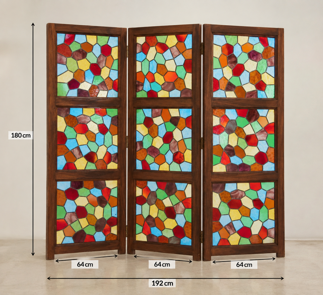 Vintage Stained Glass Screen